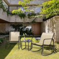 thumbnail image 4 of SUNCROWN 3-Piece Outdoor Rocking Bistro Set, Outdoor Furniture Set with Patio Rocking Chairs, and Glass-Top Table, Small Conversation Set of 3 for Porch, Lawn, Garden, Yard, Balcony, Poolside, Brown, 4 of 9
