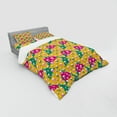 thumbnail image 2 of Ambesonne Geometric Bedding Set 4 Pcs, Triangle Head Bones, Queen, Earth Yellow Jade Green, 2 of 2