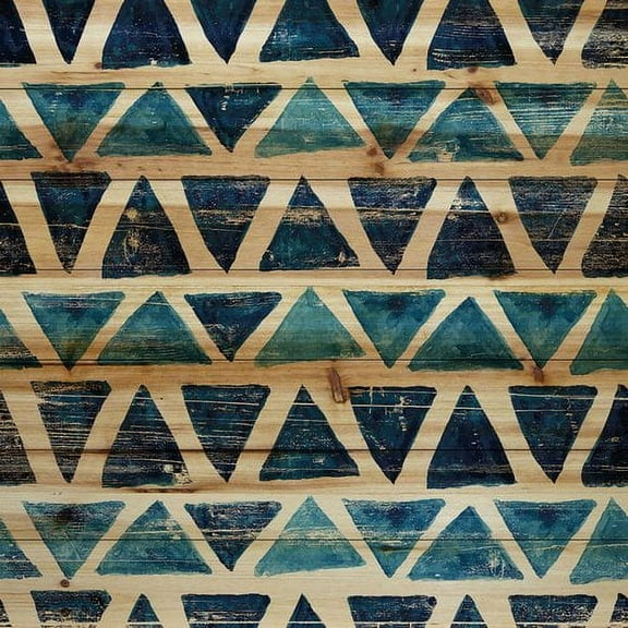 Marmont Hill - "Blue Rows" Painting Print on Natural Pine Wood