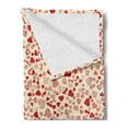 thumbnail image 2 of Vintage Valentine Soft Flannel Fleece Throw Blanket, Romantic Beauty Repetitive Pattern with Irregular Hearts, Cozy Plush for Indoor and Outdoor Use, 50" x 60", Cream and Vermilion, by Ambesonne, 2 of 5