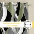 thumbnail image 6 of Sage Green Stripe Kitchen Curtains 63 Inch Length, Grey White Geometric Modern Abstract Grommet Top Bedroom Living Room Curtains, Light Filtering Cafe Curtain Drapes 2 Panels Set 104''x63'', 6 of 8