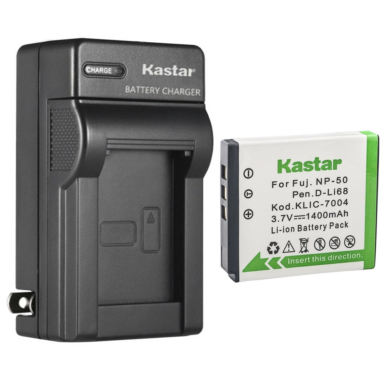 Kastar 1-Pack Battery and AC Wall Charger Replacement for Pentax D-LI68 D-LI122 Pentax Optio A36 Optio A40 Optio S10 Optio S12 Optio VS20 Optio Q Optio Q7 Optio Q10 Optio Q-S1 Optio V10 WG-M2
