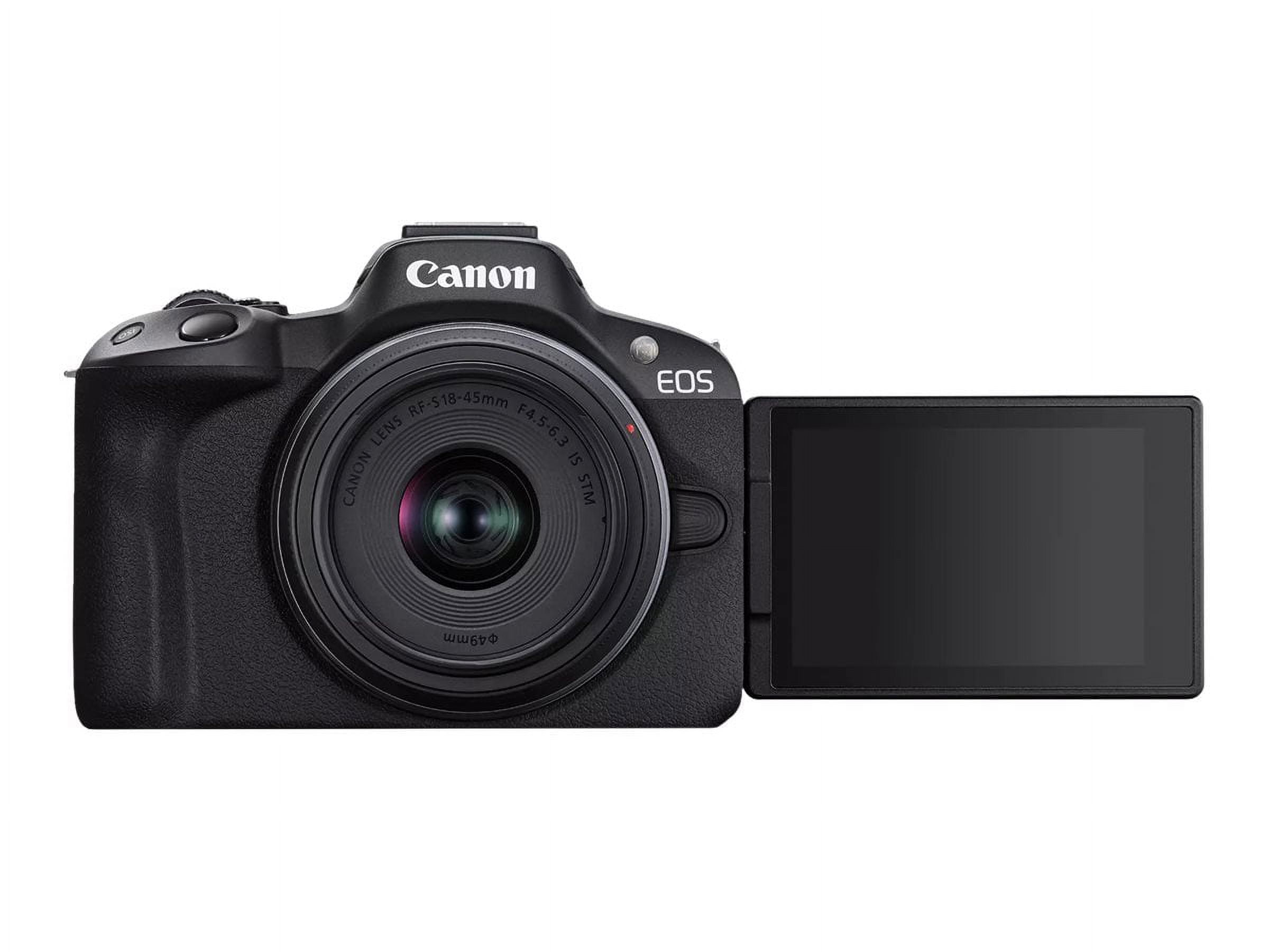 Canon EOS R50 24.2 MP Waterproof Smartphone Integration Mirrorless Digital Camera, Black