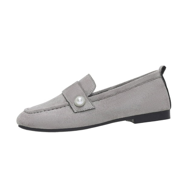 RXMEKW Mocassins à Enfiler pour Femmes avec Détail Nœud, Bout Rond, Semelle Plate pour Tenue Décontractée en Brun