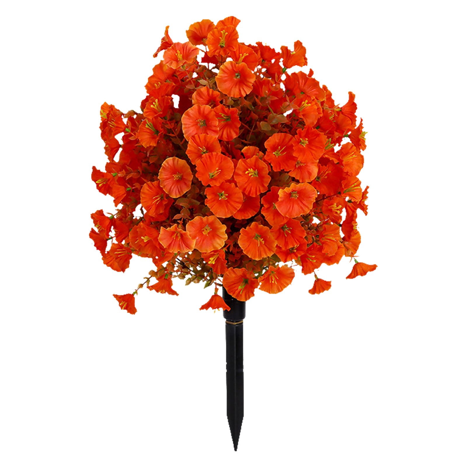 20" Artificial Boxwood Topiary Ball Trees with Ground Spike, UV Resistant Fake Bushes Plants with Fall Camellia Flowers,Faux Outdoor Shrubs & Bushes for Front Yard Decor