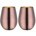thumbnail image 1 of Copa de vino sin tallo de acero inoxidable, vaso de vino portátil para exteriores, juego de 2 tazas de metal, 1 of 5