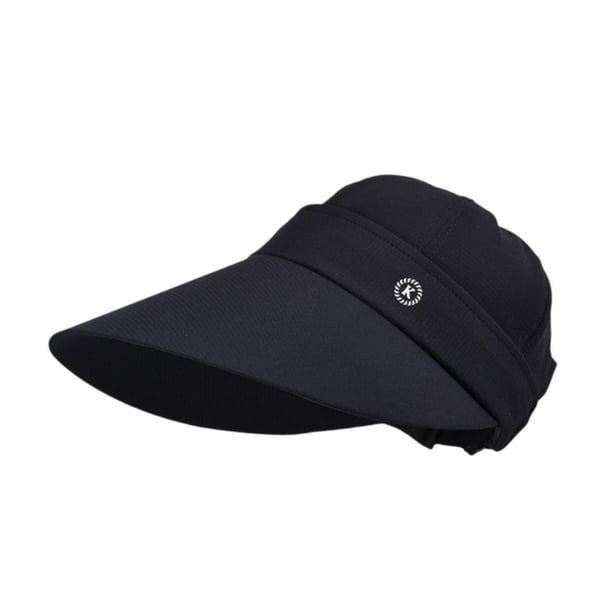Sombrero de verano de ala ancha, ligero, transpirable, elegante, portátil y con parte superior desmontable. Negro