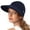 Navy, variant on Helii Women 2 in 1 Convertible Wide Brim Sun Hat with Visor, Ponytail Crownless Removable Cap Packable Foldable UV Protection Breathable Cotton Hat for Travel Hiking Beach Black,One Size