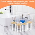 thumbnail image 2 of Grusce 4Pcs Cotton Pads Holder Stackable Cotton Balls Container with Lid 10oz Clear Cotton Pad Dispenser Dust-Proof Hair Ties Storage Box Multipurpose Swabs Holder for Bathroom, 2 of 7