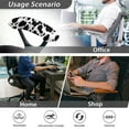 thumbnail image 5 of SCRAWLGOD 2 Pieces Set Breathable Office Chair Armrest Covers Easy to Install Anti-Dust Arm Rest Covering Crease Resistant Desk Chair Arm Cover, Cow Print Splash Black White, 5 of 6