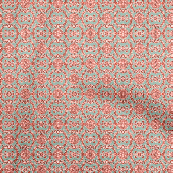 oneOone Viscose Chiffon Sea Green Fabric Asian Ornamental Quilting Supplies Print Sewing Fabric By The Yard 42 Inch Wide