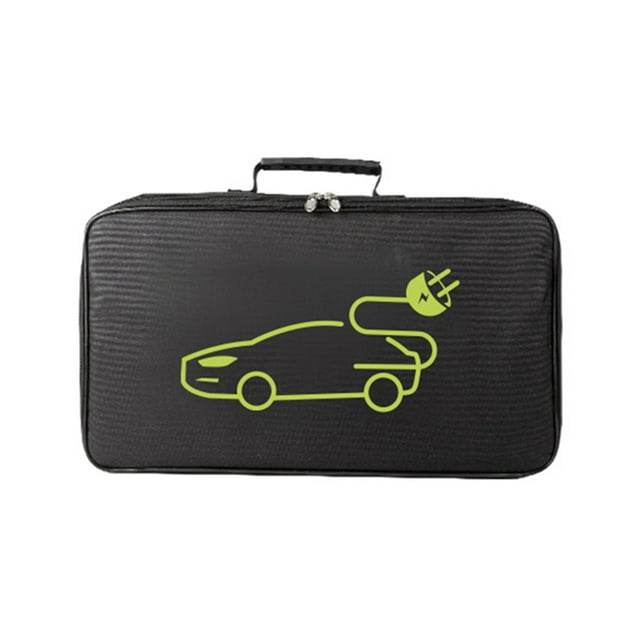 Jumper Cable Bag, Portable EV Charging Cable Bag Waterproof Electric Vehicle Charging Cable Storage Bag with Sponge Lining (Rectangular)
