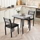 thumbnail image 2 of QinaQin Comedor compacto retro negro para 2 personas, juego de 3 piezas con mesa cuadrada y sillas tapizadas, ideal para cocinas pequeñas, departamentos y rincones de comedor, 2 of 8