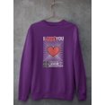 thumbnail image 3 of Abstract Poster I Love You Sweatshirt Men -Image by Shutterstock, Male 3X-Large, 3 of 4