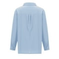 thumbnail image 5 of Wiyuqeen Cotton Linen Button Down Shirts Womens with Pokcet Rolled Cuff Sleeve Collar Tshirts Solid Color Oversized Tees Mothers Day Sale, 5 of 7