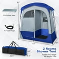 thumbnail image 6 of WYDK Double Room Shower Tent, Oversize Space Privacy Tent with Floor, Removable Rain Fly, Inside Pocket, Clothesline, Top Hook, Portable Outdoor Changing Tent for Dressing, Camping, Toilet(Blue), 6 of 9