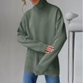 thumbnail image 1 of IMENGL Chandail Ample à Col Roulé en Tricot Automne Hiver, Vert m, Taille M-L, 1 of 7
