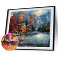 thumbnail image 2 of Pintura de diamante 5D DIY Taladro cuadrado completo Lago Cottage Decoración del hogar (ZQF9617) Hugtrwg Para estrenar, 2 of 9