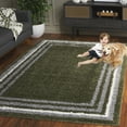 thumbnail image 3 of SAFAVIEH Border & Stripe Hyram Bordered Shag Area Rug, Green, 9' x 12', 3 of 8