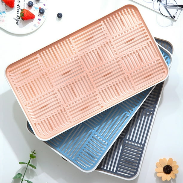 Escurridor de cocina, bandeja de doble capa, bandeja para almacenar frutas y verduras, bandeja de plástico para té, escurridor de platos, organizador de preparación de alimentos, diseño a
