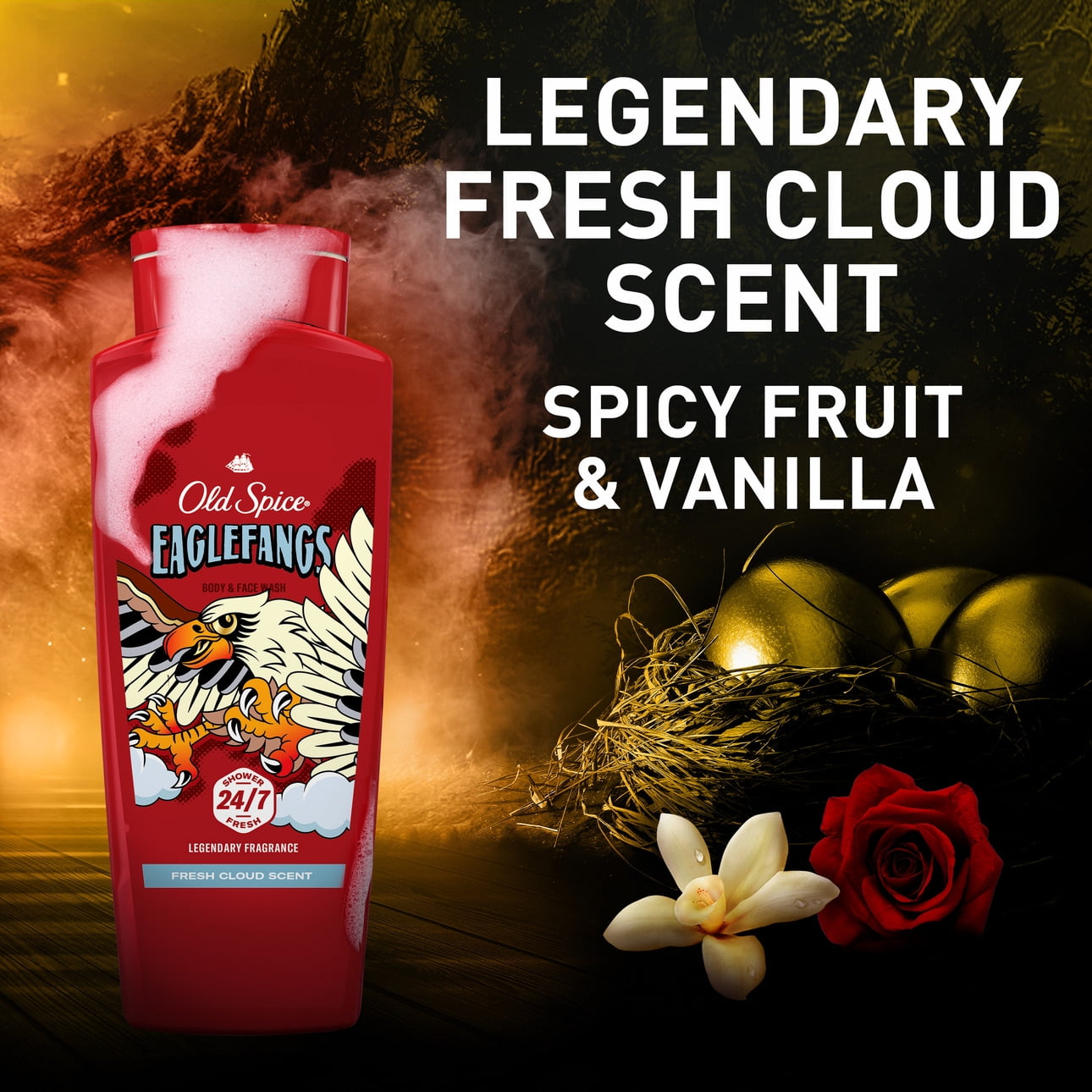 (2 pack) Old Spice Body Wash for Men, Eaglefangs, Long Lasting Lather, 24 fl oz