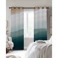 thumbnail image 3 of Blue Beach Gradient Blackout Curtains 45 Inches Long for Bedroom, Boho Sea Waves Ombre Abstract Thermal Insulated Room Darkening Black Out Window Curtain Panels Grommet Drapes for Living Room, 3 of 8