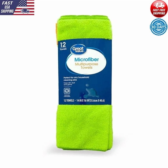 Microfiber Household Cleaning Cloths 12 Pack Super Absorbent Lint Free Reusable