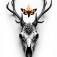 thumbnail image 3 of Autocollants Tatouage 3D Imperméables Crâne Gothique Réaliste pour Hommes Femmes Fêtes, 3 of 4