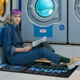 thumbnail image 3 of Laundry Room Rug Runner 48"x20"- Cool Unique Neon Style Black Area Rug Laundry Rug Mat Runner for Floor- Modern Long XL Large Non Slip Rug- Mint Blue Laundry Room Decor and Accessories Stuff, 3 of 5