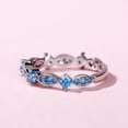 thumbnail image 5 of Elegant Round Cut Lab-Created Swiss Blue Topaz Half Eternity Wedding Band Ring | 925 Sterling Silver | Timeless Gift Jewelry for Women, 5 of 5