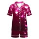 thumbnail image 5 of Puntoco Pijamas para mujer, pijamas casuales de mujer, cuello vuelto, blusa lisa de manga corta, pantalones cortos de moda, traje de pijama, 5 of 5