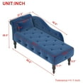 thumbnail image 7 of Holaki 60.6" Velvet Chaise Lounge Buttons Tufted Nailhead Trimmed Solid Wood Legs with 1 Pillow,Blue, 7 of 7