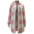 thumbnail image 4 of IMENGL Womens winter coats warm plush hooded jackets, Pink 2XL, Size M-3XL, 4 of 6