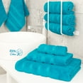thumbnail image 2 of American Soft Linen Luxury 3 Piece Towel Set, 100% Cotton Turkish Towels for Bathroom, Aqua Blue, 2 of 6