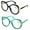 1 Black 1 Turquoise, variant on 2 Pairs Women Oversized Fashion Butterfly Anti Blue Ray UV Reading Glasses Metal Accent Readers +3.00