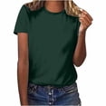 thumbnail image 1 of Yuyuzo Chemises d'Été pour Femmes Col Rond Manches Courtes Tee Tops Blouses Amples Unies, 1 of 5