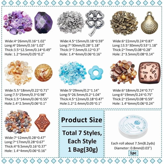 DIY Boho Theme Bracelet Making Kit Including Mixed Shape Acrylic Beads and 0.8mm Elastic Threads DIY Jewellery Making Kit for Bracelet Craft Jewelry Making Set