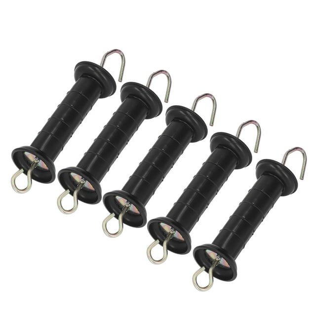 5Pcs Electric Fence Handle, Insulated Fence Handle With Spring Agricultural Fencing Electric Fence Gate Handle Black