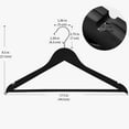 thumbnail image 4 of 20 Pack Wooden Coat Hangers, 360° Swivel Hook, Suit Hangers with Anti-Slip Notches, Clothes Hangers for Jackets, Shirts, Dress, Black UAWY0520B, 4 of 7