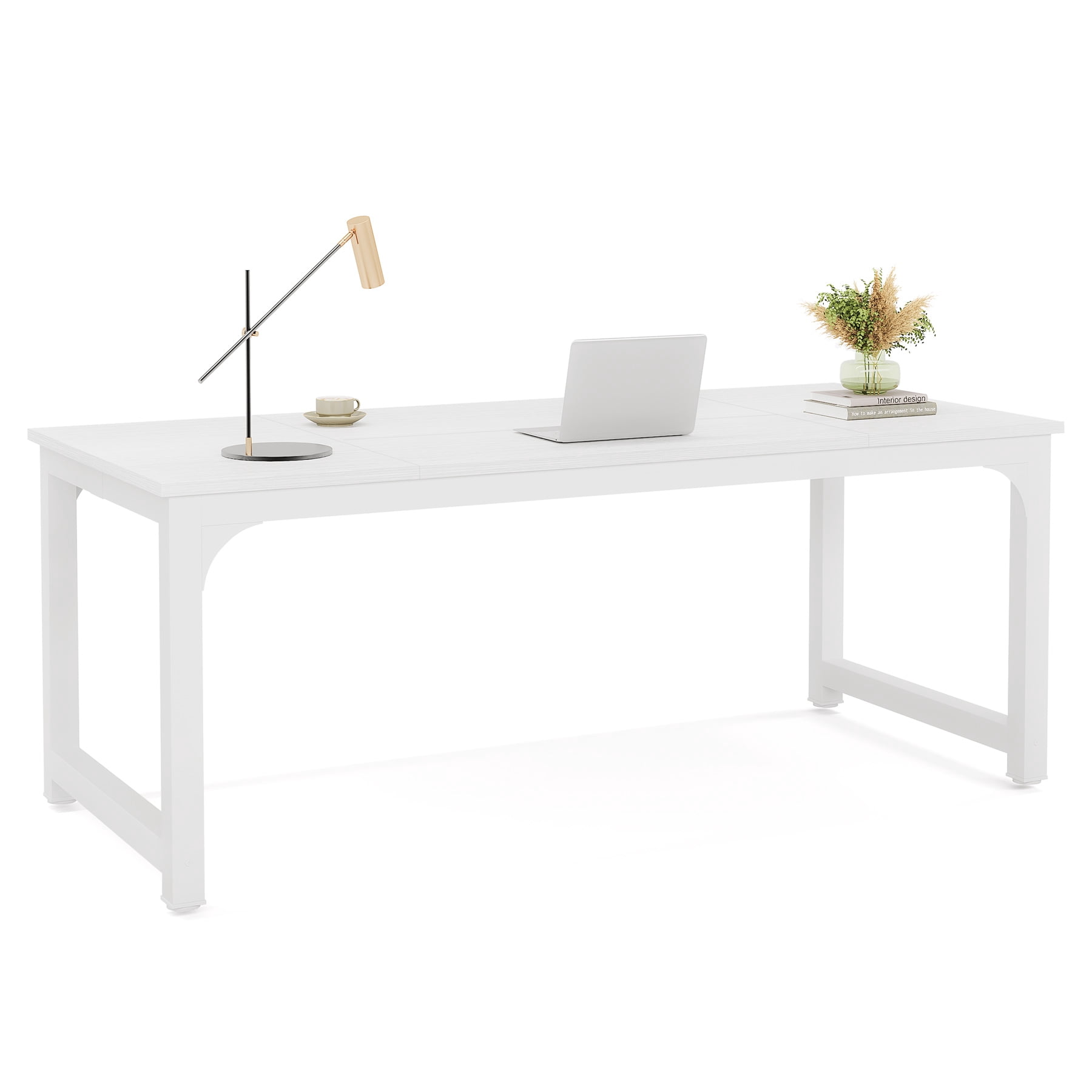 Fnova 70.87'' Extra Large Executive Desk, Home Office Computer Workstation with Thickened Metal Frame, Multipurpose for Conference, Dining, Home Office & Business Use