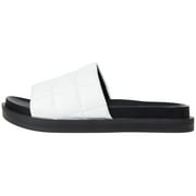 Aerosoles Women's Leila Slide Sandal, White Leather, 6.5