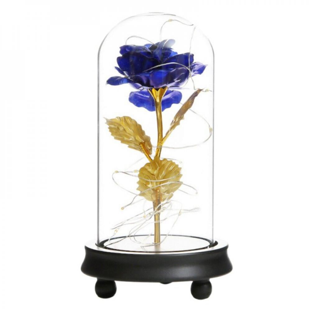 Eternal Beauty and the Beast LED Light Galaxy Rose in Glass Dome Valentines Gift 