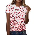 thumbnail image 2 of Ounisa Valentines Shirts Women Love Heart Graphic Print Short Sleeve Tee Tops, 2 of 9