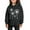 Black, variant on Girls' Printed Hooded Sweatshirt Fleece-Lined Graphic Top Long Sleeve Casual Loose Pullover with Pockets