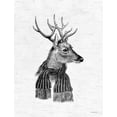thumbnail image 2 of Lettered and Lined 19x24 Black Ornate Wood Framed with Double Matting Museum Art Print Titled - Holiday Reindeer, 2 of 4