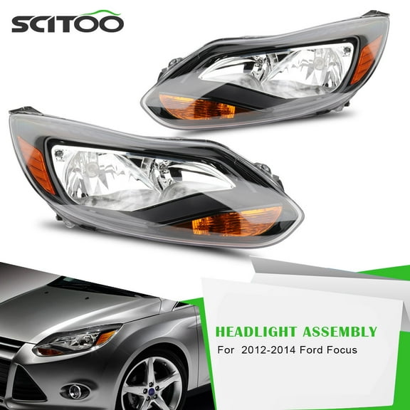 SCITOO Headlight Assembly Fit For Ford For Focus 2012-2014 Headlamp