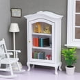 thumbnail image 2 of Vitrina en miniatura con forma de casa de muñecas, escala 1:12 de madera blanca, 2 of 2