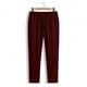 thumbnail image 5 of Pantalones largos para hombre, color liso, informales, a la moda, con cintura elástica, holgados, de pierna ancha, rectos, de poliéster, 5 of 6
