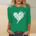 thumbnail image 2 of VKOYWKM Heart Shirts Women Valentines Day T-Shirts Heart Graphic Tees Tops 3/4 Sleeve Casual Crew Neck Love Heart T-Shirts Happy Valentines Day Blouses, 2 of 5