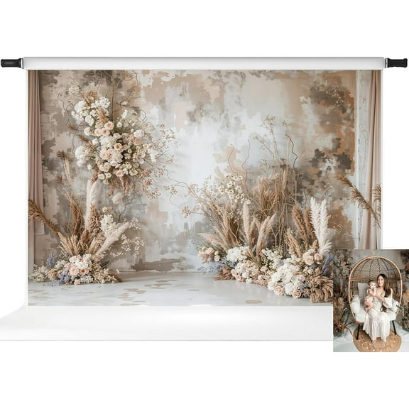 Boho Beautiful Backdrop Manternity Backdrop for Photo Shoot Bohemian Style Background Autumn Wedding Ceremony Birthday Party Decor Portrait Photo Shoot Props